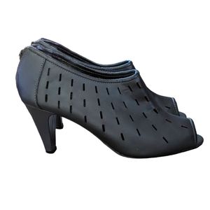 *AJ Valenci Gunmetal Grey Perforated Bootie Sz 9